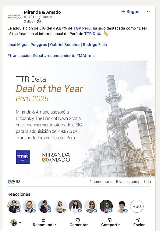 TTR Data Deal of the Year Peru 2025